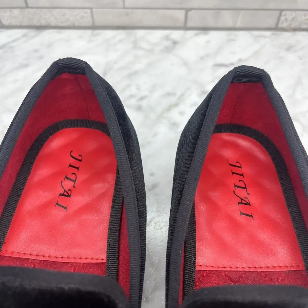 JITAI Penny Men's Slip-On Leather Lined Black Loafer Luxury Men's Shoes Size 10